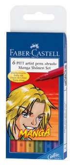 Faber-Castell Pitt Manga-setti Shonen,  6 kpl/srj