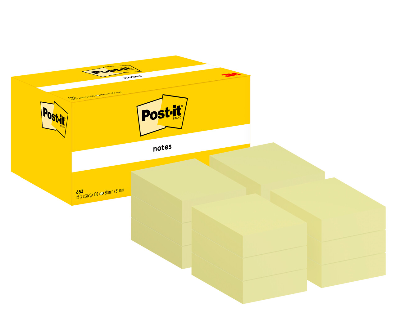 Post-it 653 keltainen 38x51mm