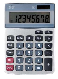 Pöytälaskin ativa AT-812T valokenno/paristo