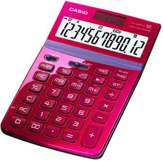 Pöytälaskin Casio JW-200TW RD ruusunpunainen EURO + VERO