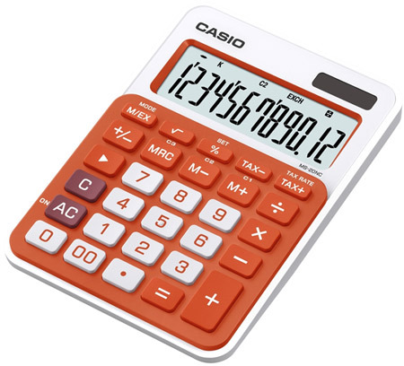Pöytälaskin Casio MS-20 NC oranssi