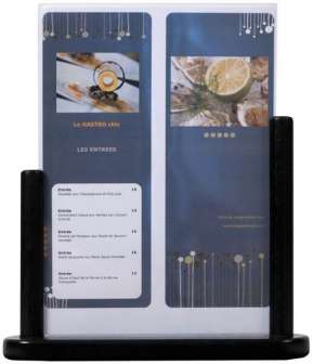 Pöytäteline A4 muovitaskulla