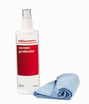 Puhdistussetti Office Depot spray 250 ml ja liina näytölle