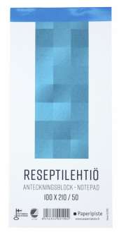 Reseptilehtiö  100x210/50 viivaton