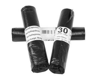 Roskapussi HDPE musta 30L