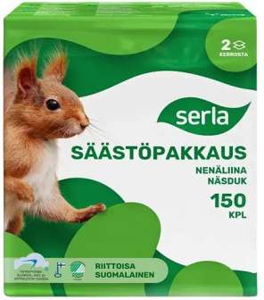 Serla Nenäliina 2-krs 150kpl