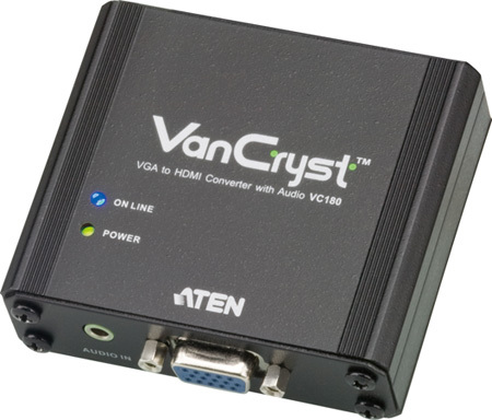 Signaalinmuunnin Aten VanCryst VGA+ääni->HDMI  naaras 1080p