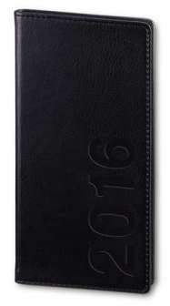 Slim Classic Taskukalenteri musta keinonahka sidottu 2019