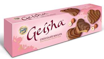 Suklaakeksi Geisha 100g sydämenmuotoinen