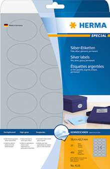 Tarra Herma 4116 hopea A4 58,4x42,3 ovaali|25ark/ltk