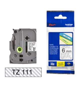 Tarrakasetti Brother TZe-111 6mmx8m musta/kirkas