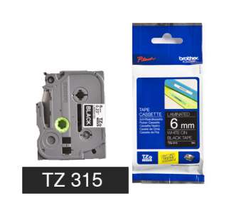 Tarrakasetti Brother TZe-315 6mmx8m valkoinen/musta