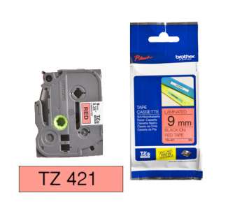 Tarrakasetti Brother TZe-421 9mmx8m musta/punainen