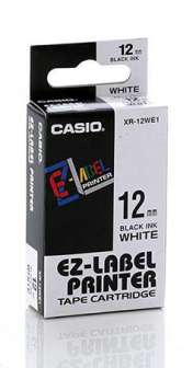 Tarrakasetti Casio 12mmx8m musta/valk XR-12WE