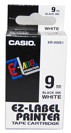 Tarrakasetti  Casio 9mmx8m musta/valkoinen XR-9WE