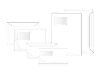 Kirjekuori E4 valkoinen ikkuna