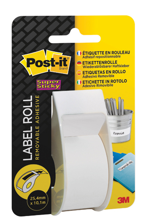 Tarrarulla Post-It 2650-Y valk 25,4mmx10,1m Super Sticky