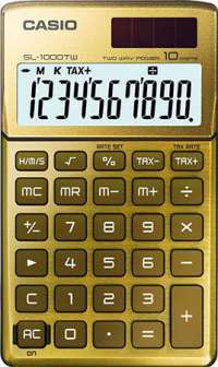 Taskulaskin Casio SL-1000TW GD kulta VERO