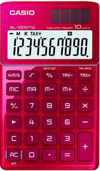 Taskulaskin Casio SL-1000TW RD ruusunpunainen VERO