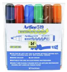 Artline 519 valkotaulukynä 6-värisrj