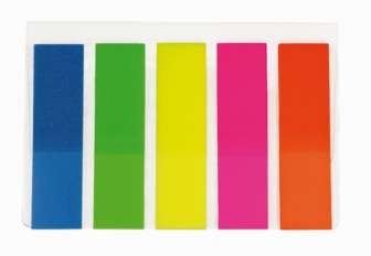 Teippimerkki OD 45x12 mm 5 x 25 neon väriä, muovia