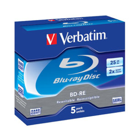Tietolevy Verbatim BD-RE 2x Blu Ray Disc 25GB 5 kpl/pak