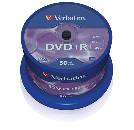 Tietolevy Verbatim DVD+R 4,7GB 16x 50 kpl spindle