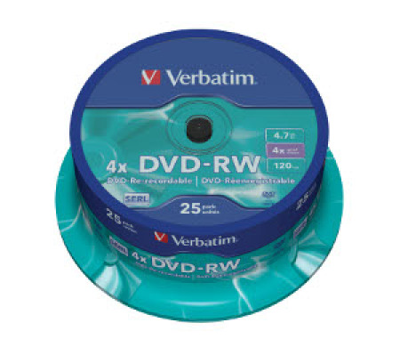 Tietolevy Verbatim DVD-RW 4,7GB  4x, 25 kpl Spindle