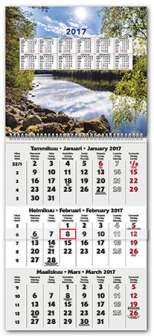 Trimemory -seinäkalenteri 2017 kartonki parikierre
