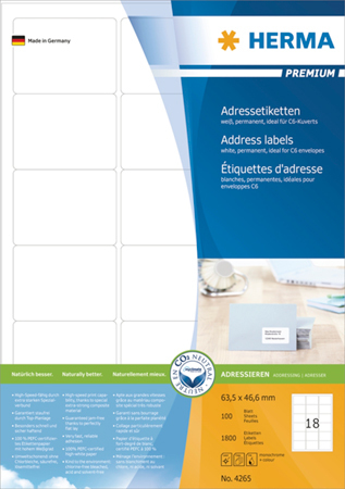 Tulostustarra Premium 63,5x46,6 mm 18-os.