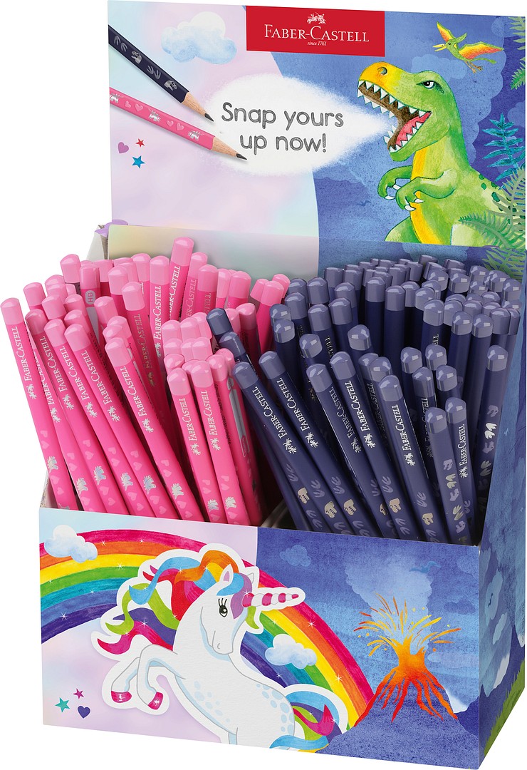 Unicorn & dinosaur lyijykynädisplay