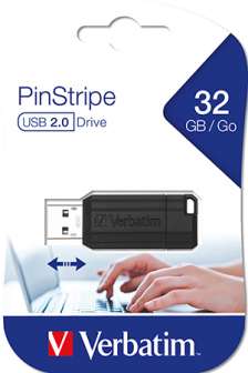 USB muisti Verbatim Store n Go PinStripe 32 GB, musta, 2.0
