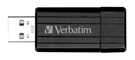 USB muisti Verbatim Store n Go PinStripe 4 GB, musta 10/pak
