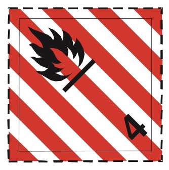 VAK tarra 4.1. Helposti syttyvät kiinteä aineet