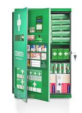 Ensiapuasema - iso kaappi haavanhoitopisteellä