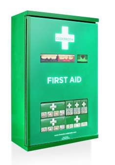 Ensiapuasema - iso kaappi haavanhoitopisteellä