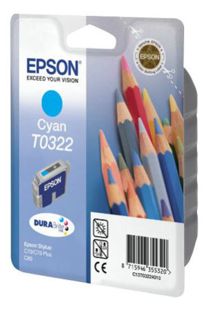 Värikasetti Epson C13T03224010 Stylus C70/C80 cyan T0322