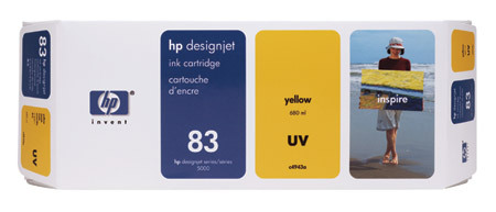 Värikasetti HP C4943A 83 UV DesignJet 5000/5500 keltainen