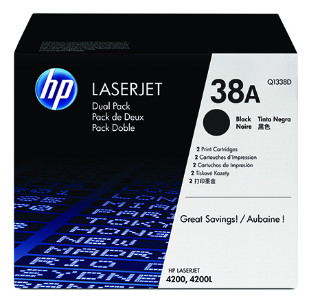 Värikasetti laser HP Q1338D 38A 2-pack LJ 4200, 4200L musta