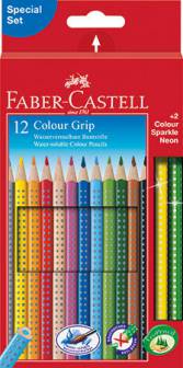 Värikynä Faber-Castell Grip Color 12 + 2 Sparkle Grip