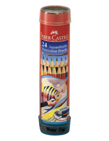 Värikynä Faber-Castell Kids 24 väriä pyöreä alumiinirasia