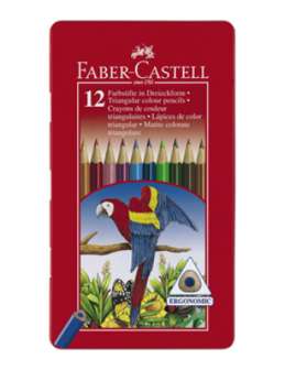 Värikynä Faber-Castell Kids 3-kulm. 12 kpl, metallirasia