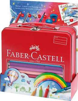 Värikynäsarja Faber-Castell Jumbo Grip 18 kpl salkku