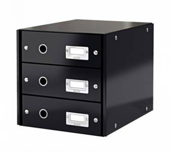 Vetolaatikosto Click & Store WOW musta 3 laatikkoa