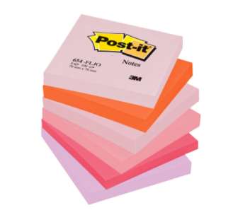 Viestilappu Post-it 654 Joyful 76x76mm värilajitelma