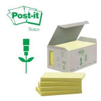 Viestilappu Post-it Eko 655 keltainen 76x127mm 6/pak