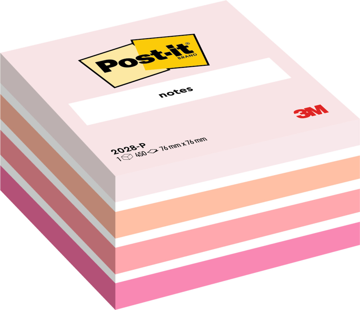 Post-it pinkki pastelli 76x76mm