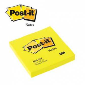 Viestilappu Post-it Neon 654NK 76x76 mm keltainen