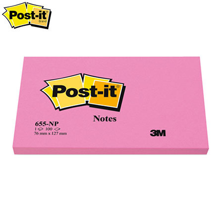 Viestilappu Post-it Neon 655-N 76x127 mm punainen|6/pak