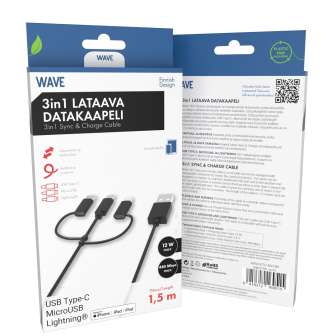 Wave Datakaapeli 3in1 USB Type-C